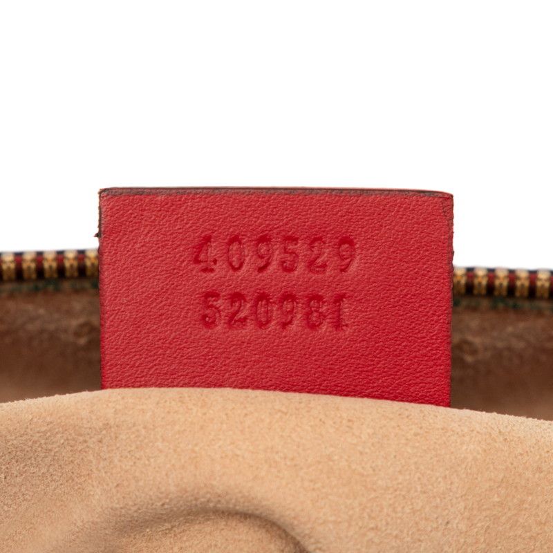 Gucci GG Blue Mus Flower Small Boston Bag 2-Way Beige Red Leather — view 6
