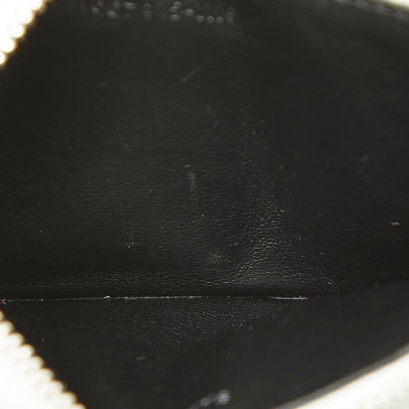 Saint Laurent Cassandra YSL Logo Fragment Case Zip Card Ivory Silver Leather — view 6