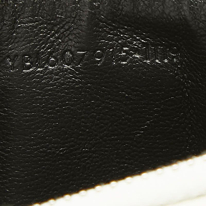 Saint Laurent Cassandra YSL Logo Fragment Case Zip Card Ivory Silver Leather — view 7