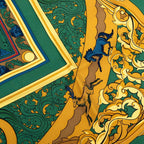 Hermes Carre 90 Animaux Solaires Animals of the Sun Scarf Green Multicolor Silk — view 5
