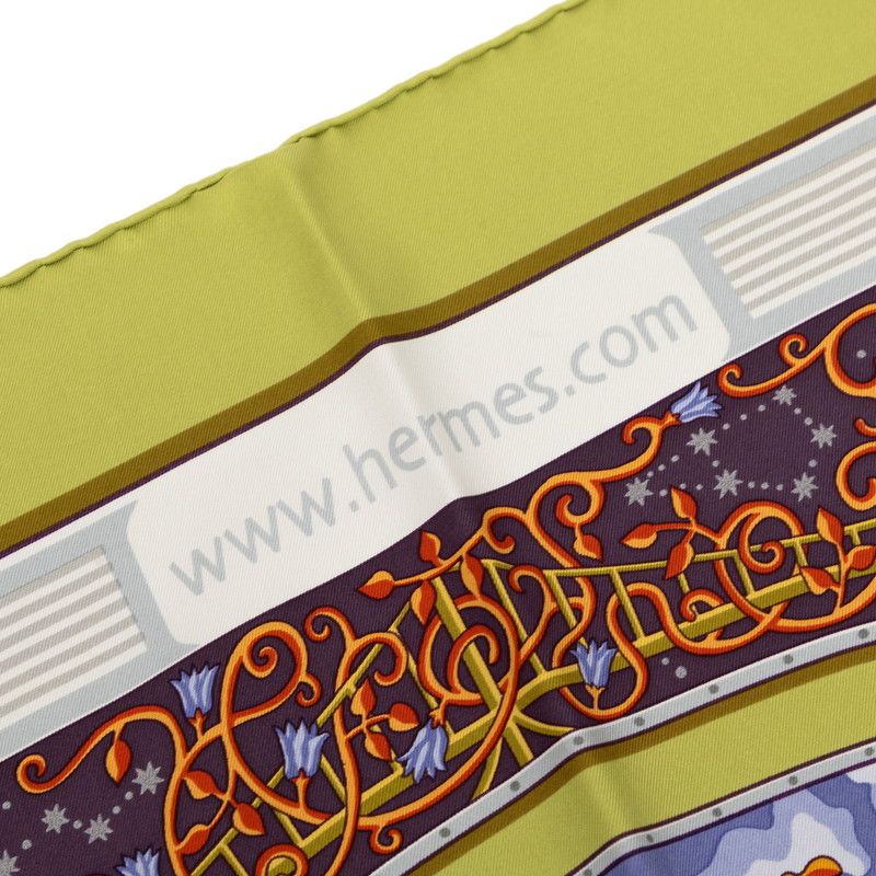 Hermes Carre Map Scarf Multicolor Silk — view 5