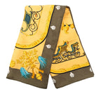Hermes Carre 90 Plumes Et Grelots Feathers and Bells Scarf Large Green Gold — view 2