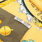 Hermes Carre 90 Plumes Et Grelots Feathers and Bells Scarf Large Green Gold — view 8