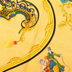 Hermes Carre 90 Plumes Et Grelots Feathers and Bells Scarf Large Green Gold — view 4