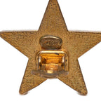 Chanel CC Logo Star Motif Earrings 01 Black Gold Plated — view 3