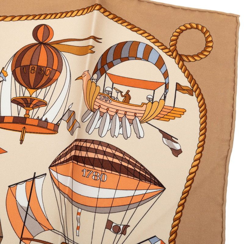 Hermes Carre 40 les Folies du Ciel Madness of the Sky Scarf Beige Multicolor — view 5