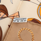 Hermes Carre 40 les Folies du Ciel Madness of the Sky Scarf Beige Multicolor — view 8