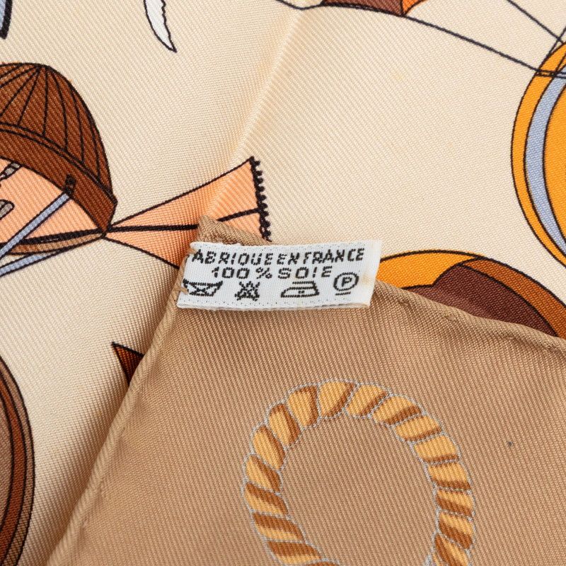 Hermes Carre 40 les Folies du Ciel Madness of the Sky Scarf Beige Multicolor — view 8