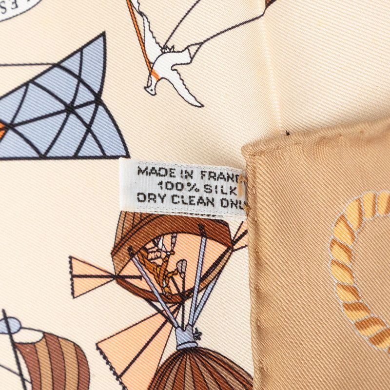 Hermes Carre 40 les Folies du Ciel Madness of the Sky Scarf Beige Multicolor — view 7