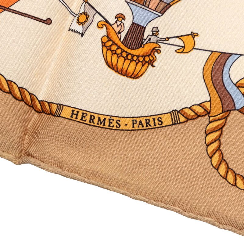 Hermes Carre 40 les Folies du Ciel Madness of the Sky Scarf Beige Multicolor — view 3