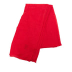 Hermes Logo Scarf Shawl Red Cashmere Silk