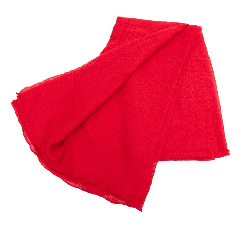 Hermes Logo Scarf Shawl Red Cashmere Silk — view 2