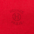 Hermes Logo Scarf Shawl Red Cashmere Silk — view 3