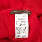 Hermes Logo Scarf Shawl Red Cashmere Silk — view 4