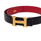 Hermes Constance 65 Black Red Box Calf Belt — view 4