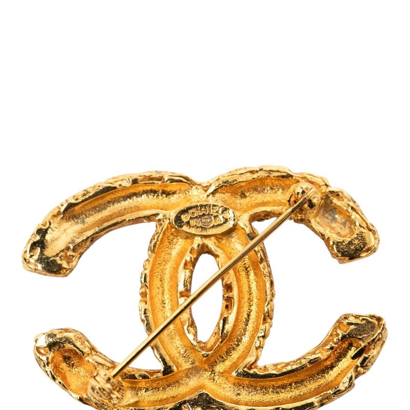 Chanel CC Logo Tassel Vintage Brooch 93 Gold Plated — view 3