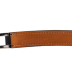 Hermes Double Tour Strand Bracelet T1 Black Silver Leather — view 6