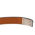 Hermes Double Tour Strand Bracelet T1 Black Silver Leather — view 5