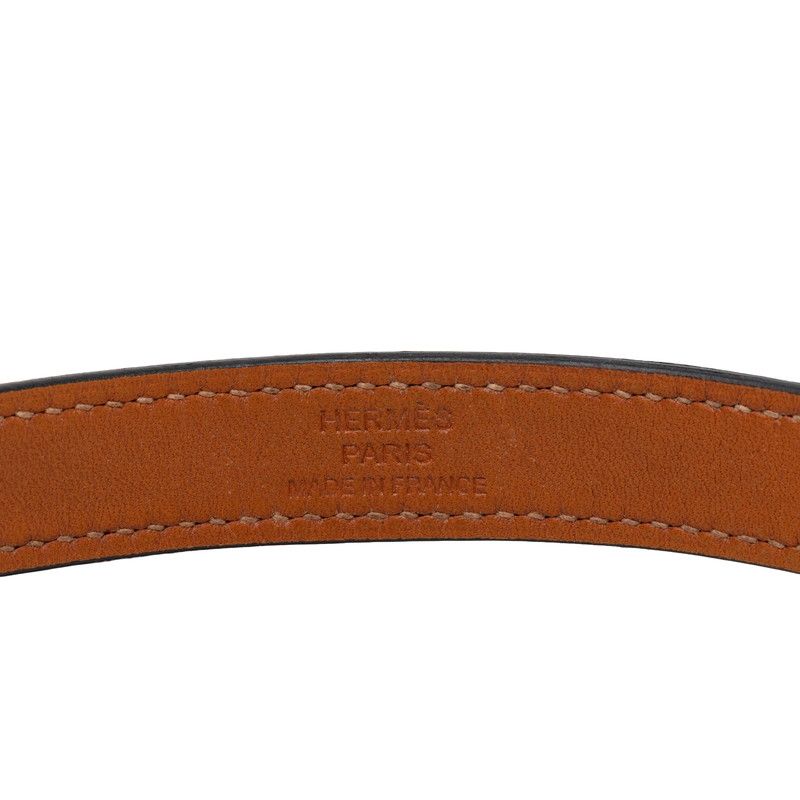 Hermes Double Tour Strand Bracelet T1 Black Silver Leather — view 4