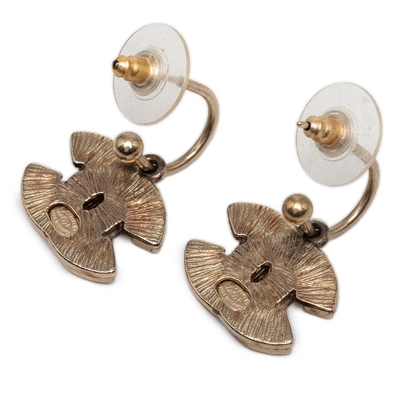 Chanel CC Logo Hoop Earrings 08 Gold Red Plated — view 2