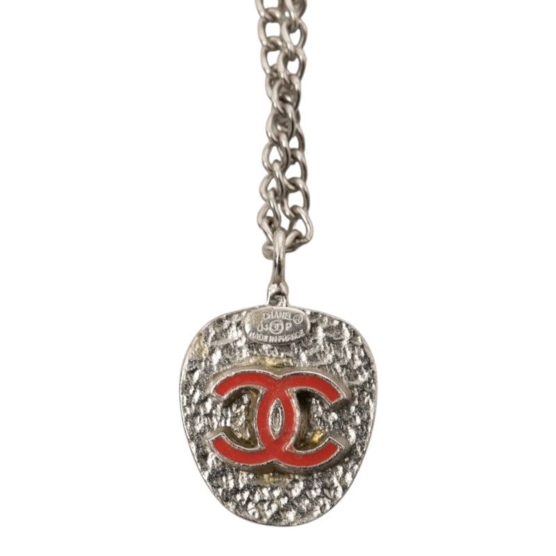 Chanel CC Logo Strawberry Motif Chain Bracelet Silver Pink Purple Metal — view 3