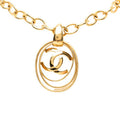 Chanel CC Logo Vintage Chain Pendant 95 Gold Plated