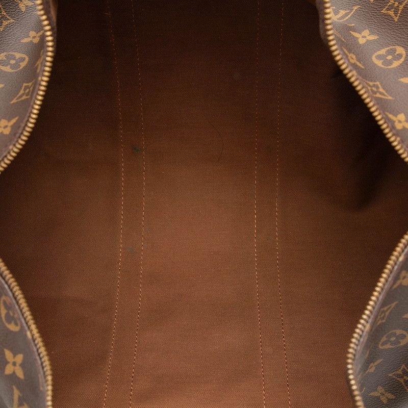 Louis Vuitton Monogram Keepall Bandouliere 45 Boston Bag 2-Way Brown Leather — view 4