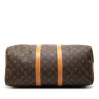 Louis Vuitton Monogram Keepall Bandouliere 45 Boston Bag 2-Way Brown Leather — view 3