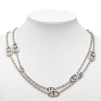 Hermes Chaine D'ancre Farandole 120 Long Necklace Silver