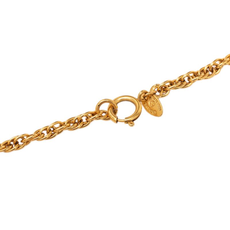 Chanel Vintage CC Logo Chain Necklace Gold Plated — view 4