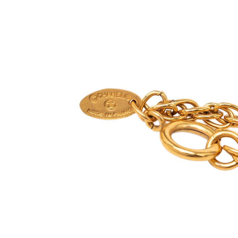 Chanel Vintage CC Logo Chain Necklace Gold Plated — view 5