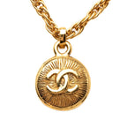 Chanel Vintage CC Logo Chain Necklace Gold Plated — view 2