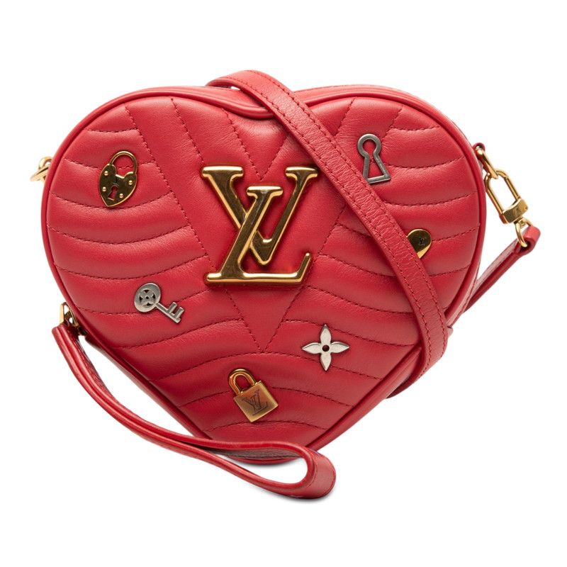 Louis Vuitton la Braclette Heart New Wave Crossbody Shoulder Bag Red Leather