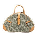 Dior Trotter Double Saddle Bag Jacquard Green Beige Canvas Leather