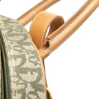Dior Trotter Double Saddle Bag Jacquard Green Beige Canvas Leather — view 5