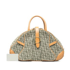 Dior Trotter Double Saddle Bag Jacquard Green Beige Canvas Leather — view 9