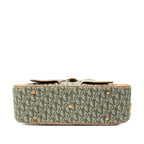 Dior Trotter Double Saddle Bag Jacquard Green Beige Canvas Leather — view 3