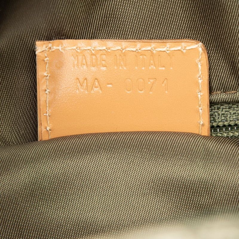 Dior Trotter Double Saddle Bag Jacquard Green Beige Canvas Leather — view 8