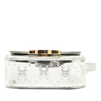 Celine Triomphe Mini Clutch Crossbody Shoulder Bag Pochette Silver Patent — view 3