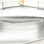 Celine Triomphe Mini Clutch Crossbody Shoulder Bag Pochette Silver Patent — view 4