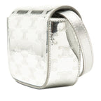 Celine Triomphe Mini Clutch Crossbody Shoulder Bag Pochette Silver Patent — view 2