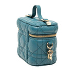 Dior Micro Cannage Vanity Bag Shoulder Blue Lambskin — view 2