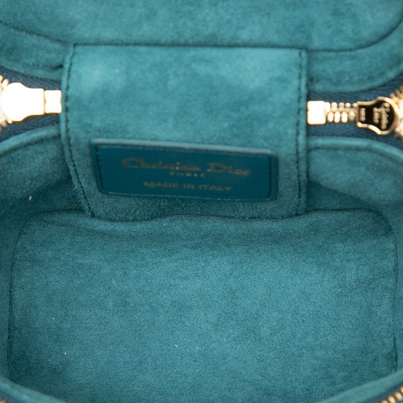 Dior Micro Cannage Vanity Bag Shoulder Blue Lambskin — view 4