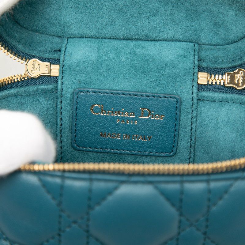 Dior Micro Cannage Vanity Bag Shoulder Blue Lambskin — view 5
