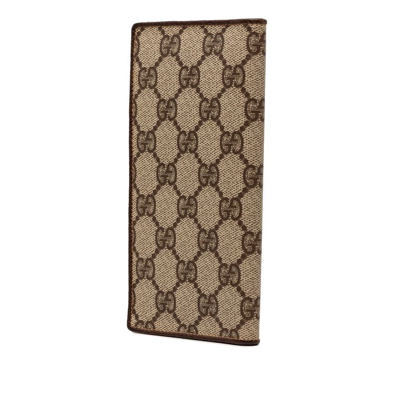 Gucci GG Supreme Wallet Billfold Beige Brown Leather — view 2