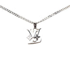 Louis Vuitton Monogram Pendant with Waxed Chain Silver Metal