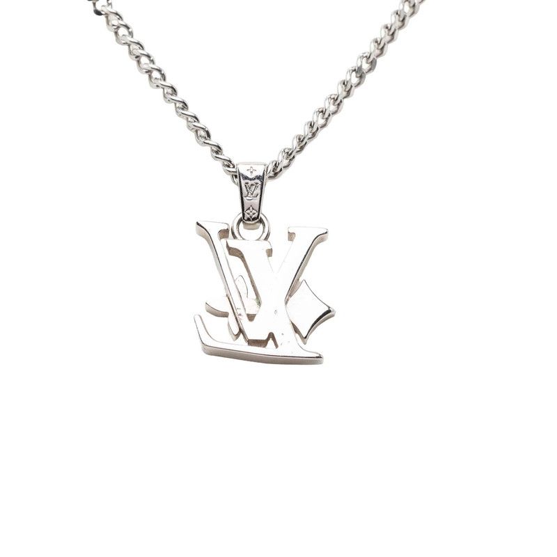 Louis Vuitton Monogram Pendant with Waxed Chain Silver Metal — view 2