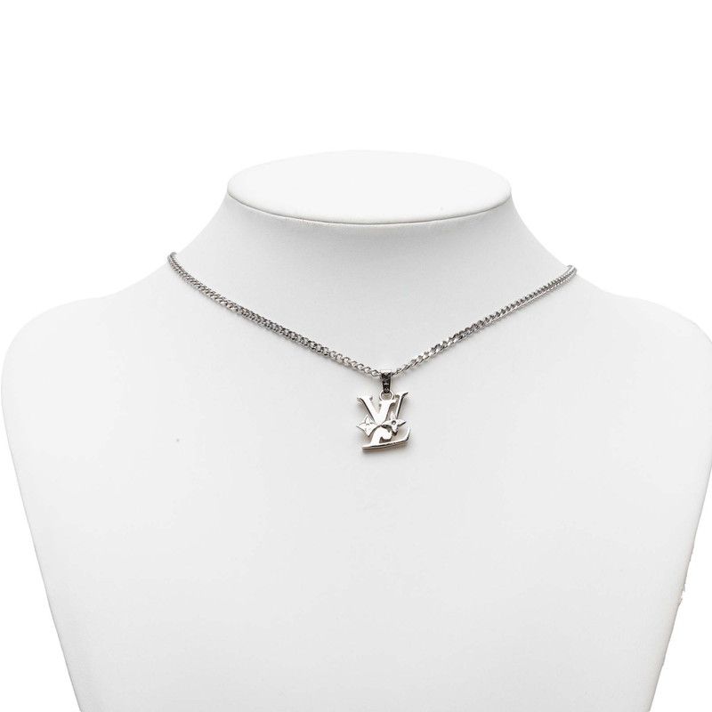 Louis Vuitton Monogram Pendant with Waxed Chain Silver Metal — view 6