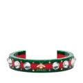 Gucci Sherry Line Bee Bangle Red Green Plastic Crystal Bracelet