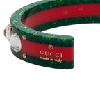 Gucci Sherry Line Bee Bangle Red Green Plastic Crystal Bracelet — view 4